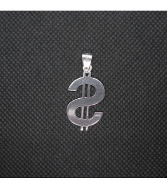 PE001471 Sterling Silver Pendant Charm Dollar Sign Genuine Solid Hallmarked 925